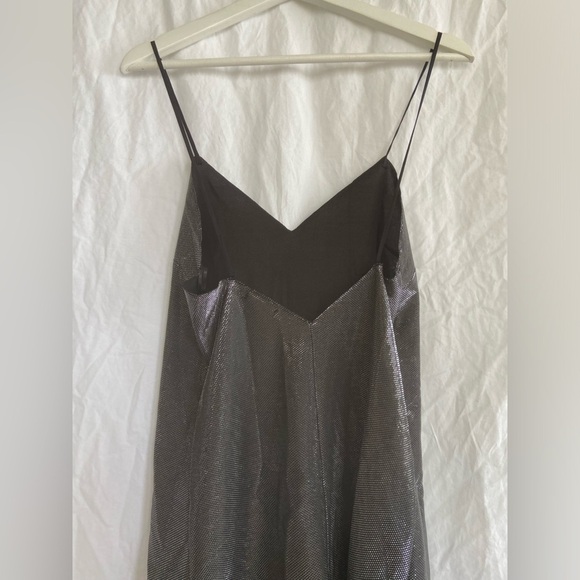 Zara Slip On Dress Party Cocktail Sparkle Metal Silver Size Medium NEW - Picture 14 of 16